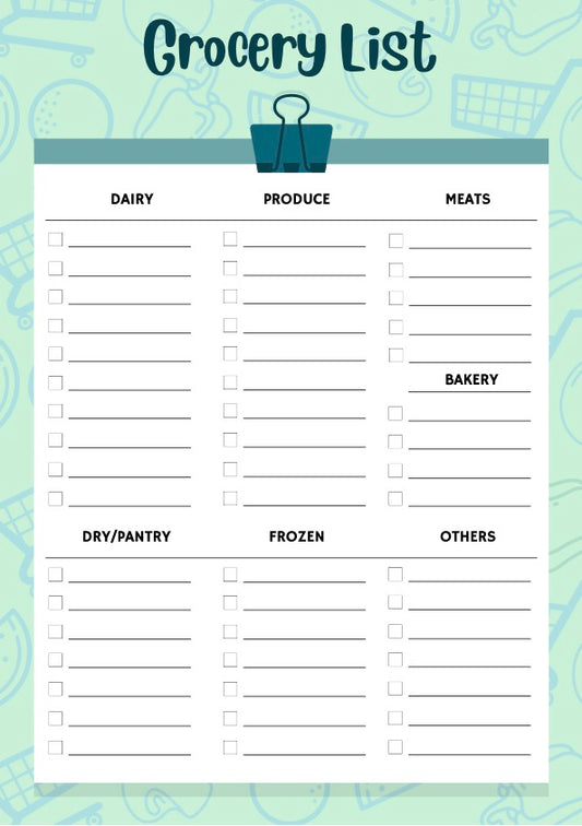 FREE WEEKLY MEAL PLANNER AND GROCERY LIST